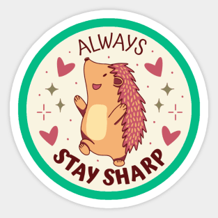 Always Stay Sharp Hedgehog Sticker